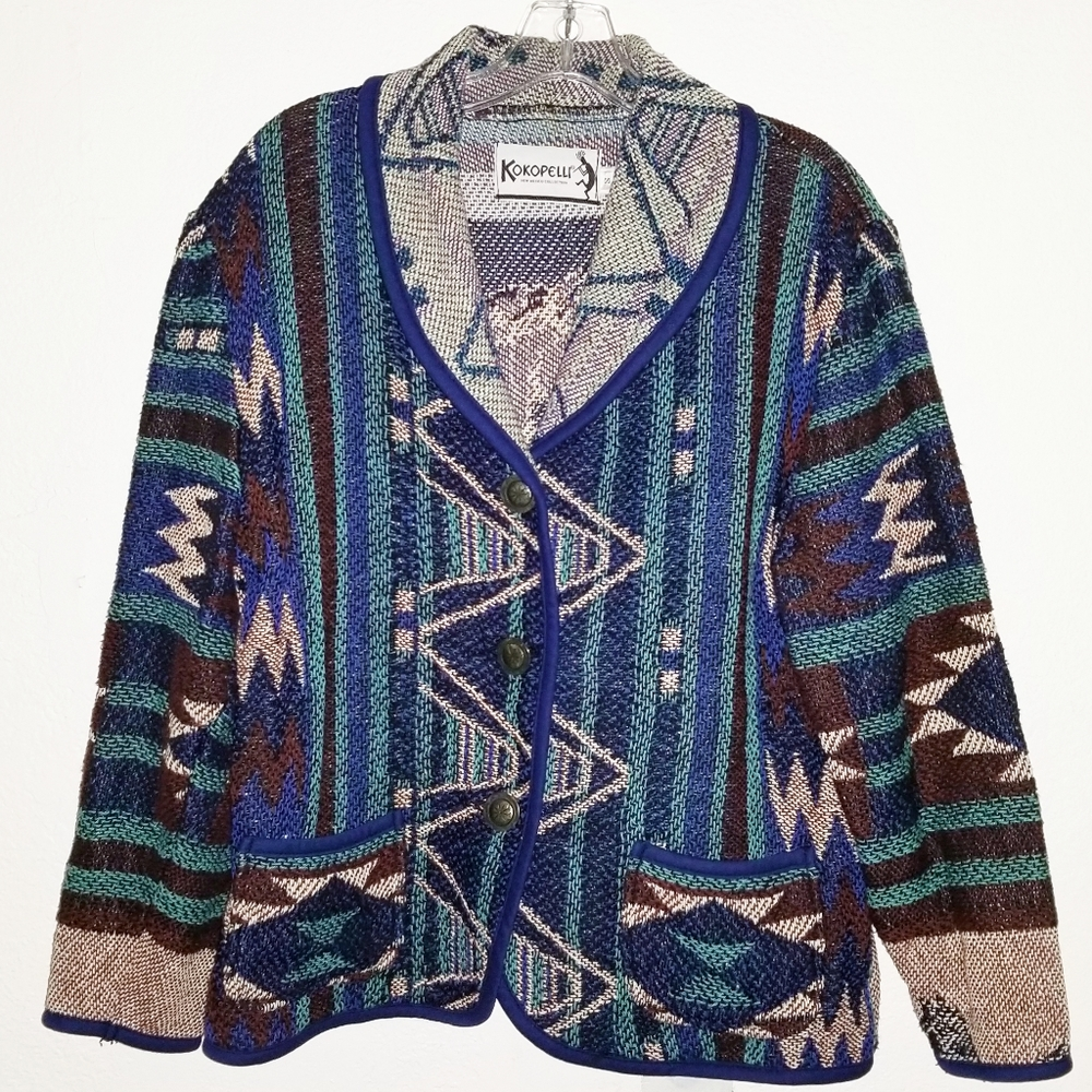 Kokopelli Blazer | Southwestern Aztec Tribal Print Jacket | Rodeo